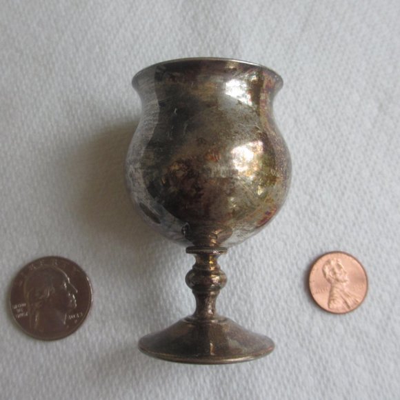 Vintage Rare Sheridan Silver Plate Tulip Shaped Wine Cordial Goblets Chalices - Picture 3 of 9